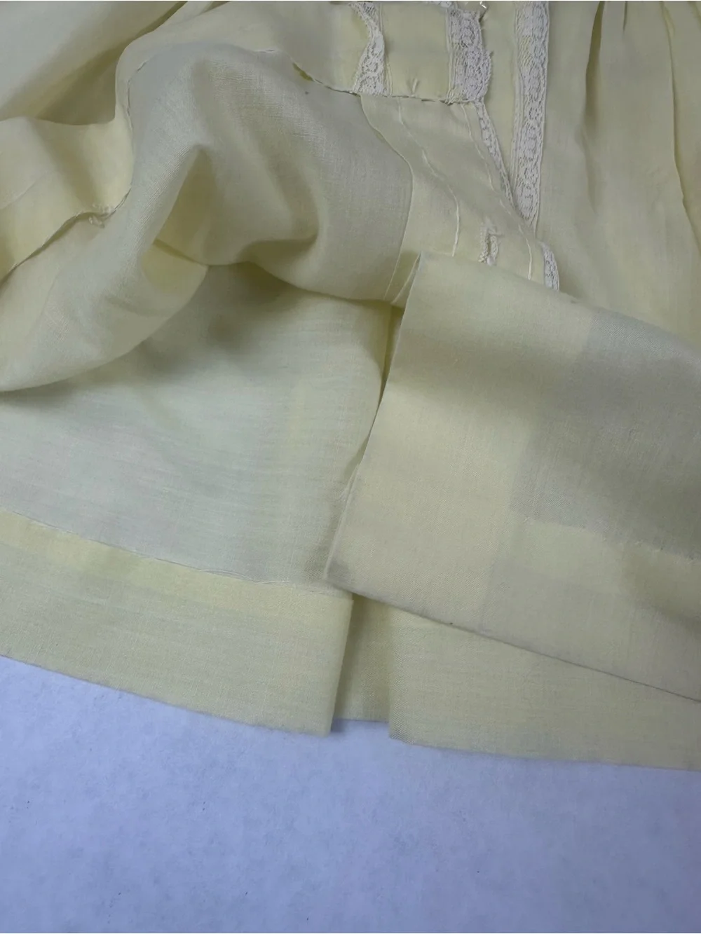 Sweet Yellow Lace-Trim Baby Dress - Short Puff Sleeves